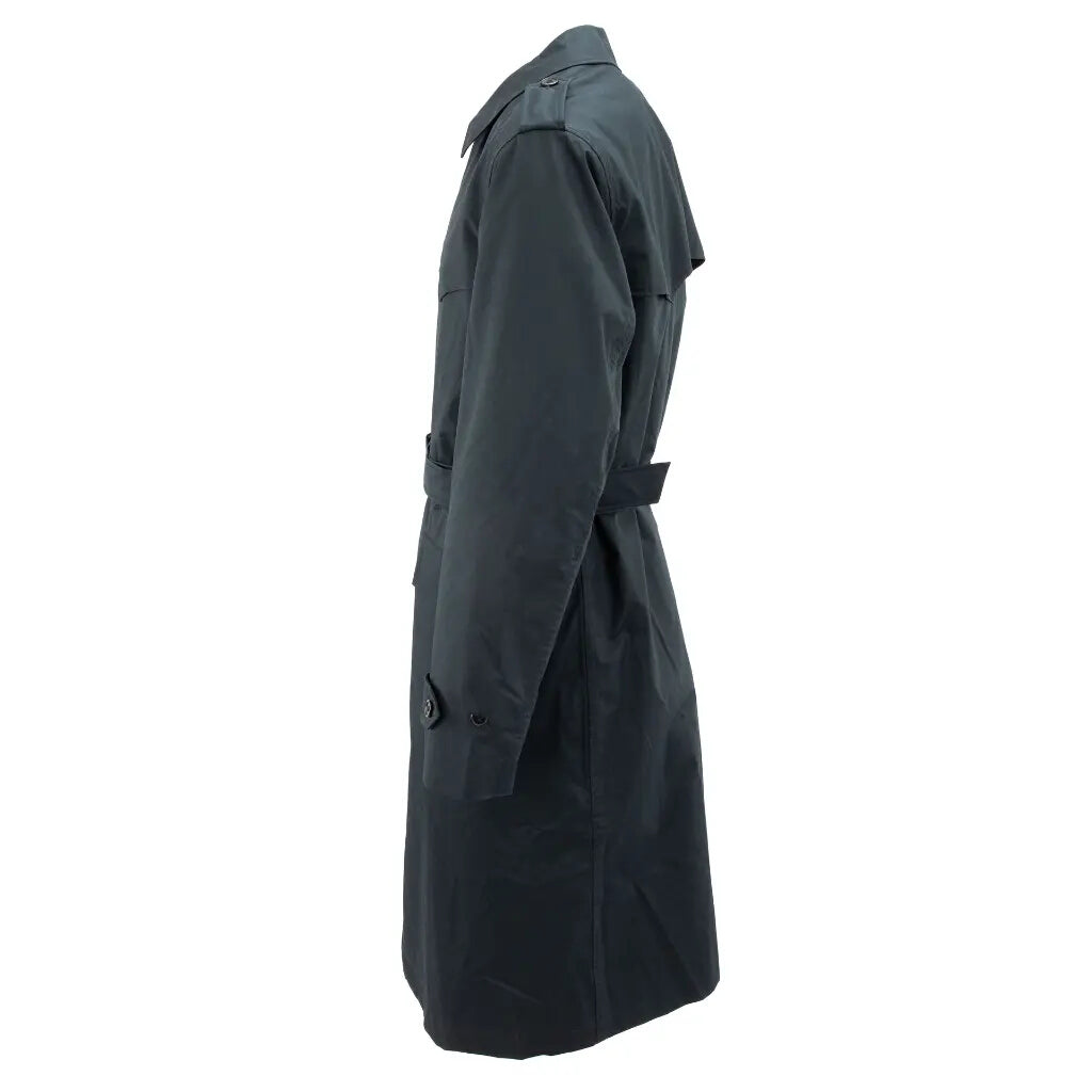 Vintage Dutch Army black raincoat coat trench mac mackintosh military overcoat