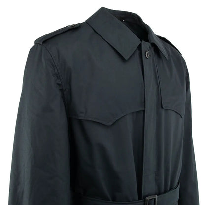 Vintage Dutch Army black raincoat coat trench mac mackintosh military overcoat