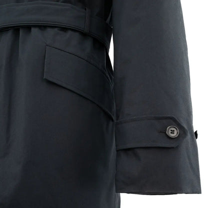 Vintage Dutch Army black raincoat coat trench mac mackintosh military overcoat