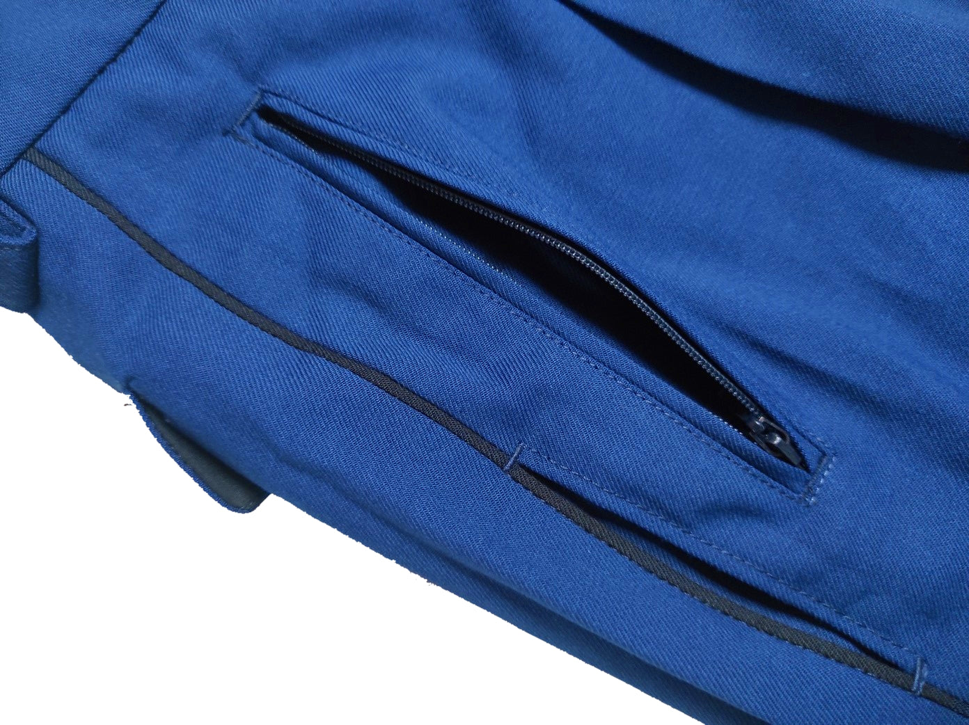 Vintage Dutch Air Force blue stripe uniform trousers pants military dress gaberdine weave