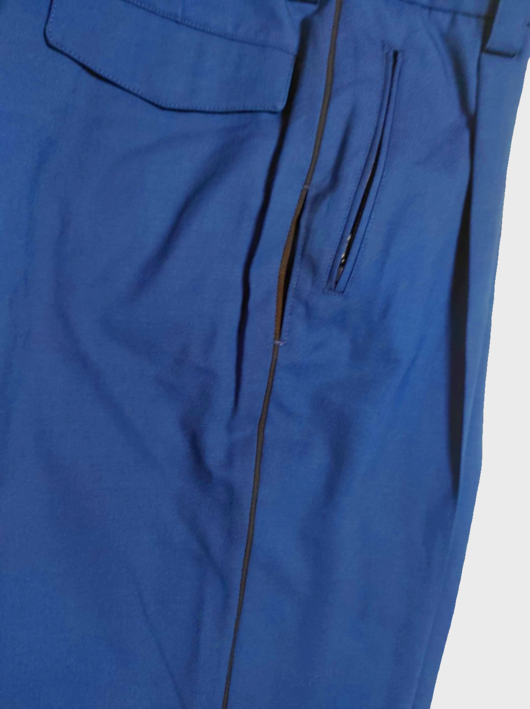 Vintage Dutch Air Force blue stripe uniform trousers pants military dress gaberdine weave