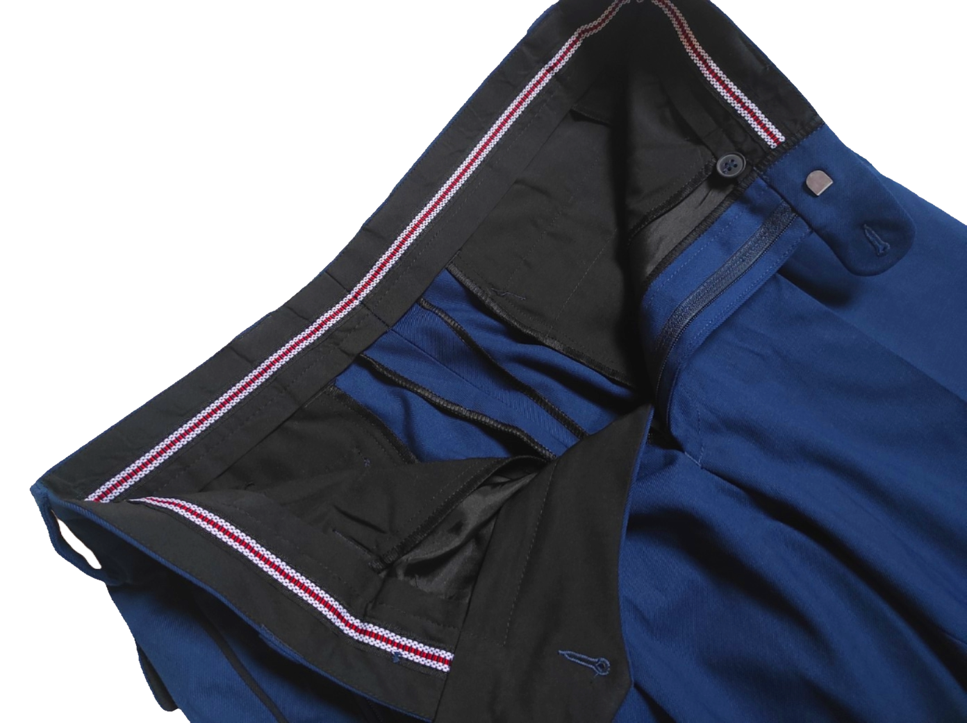 Vintage Dutch Air Force blue stripe uniform trousers pants military dress gaberdine weave