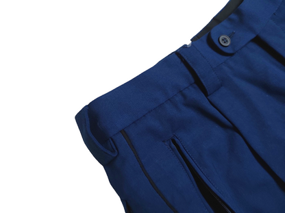 Vintage Dutch Air Force blue stripe uniform trousers pants military dress gaberdine weave