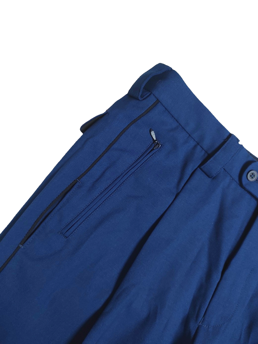 Vintage Dutch Air Force blue stripe uniform trousers pants military dress gaberdine weave