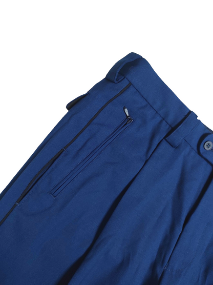 Vintage Dutch Air Force blue stripe uniform trousers pants military dress gaberdine weave