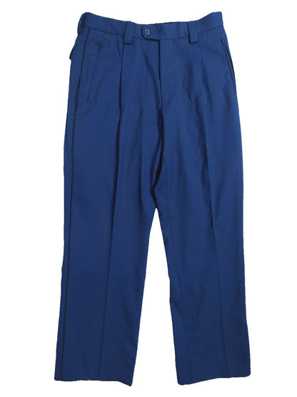 Vintage Dutch Air Force blue stripe uniform trousers pants military dress gaberdine weave