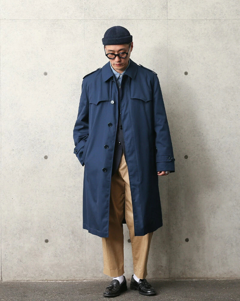 Vintage 1990s Dutch Air Force blue overcoat military army coat showerproof