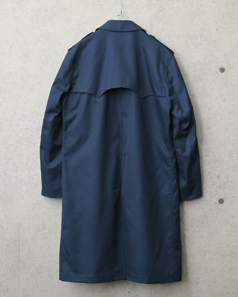 Vintage 1990s Dutch Air Force blue overcoat military army coat showerproof