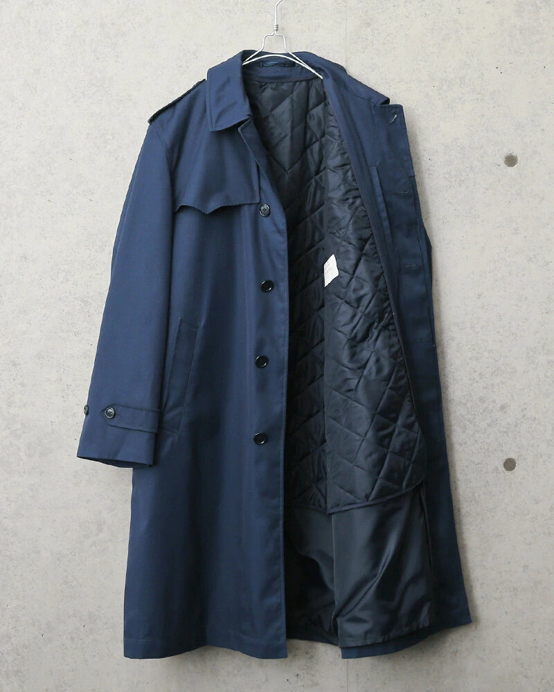 Vintage 1990s Dutch Air Force blue overcoat military army coat showerproof