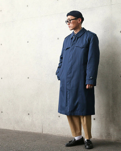 Vintage 1990s Dutch Air Force blue overcoat military army coat showerproof