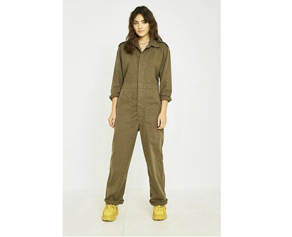 Vintage Dutch army green mechanics boiler suit coverall combi overall military jumpsuit overall w
