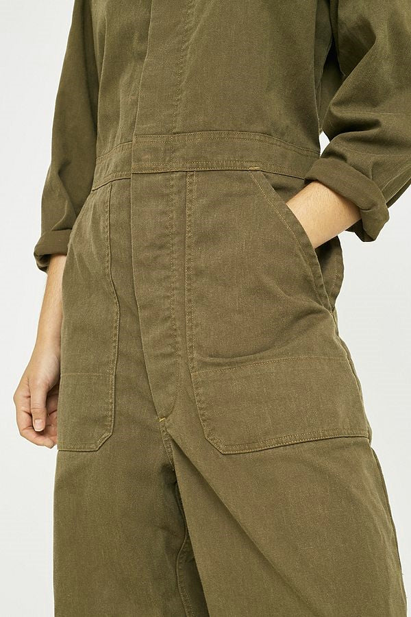 Vintage Dutch army green mechanics boiler suit coverall combi overall military jumpsuit overall w