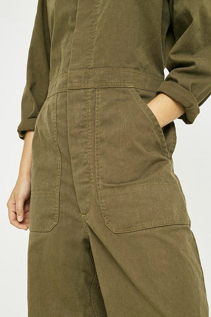 Vintage Dutch army green mechanics boiler suit coverall combi overall military jumpsuit overall w