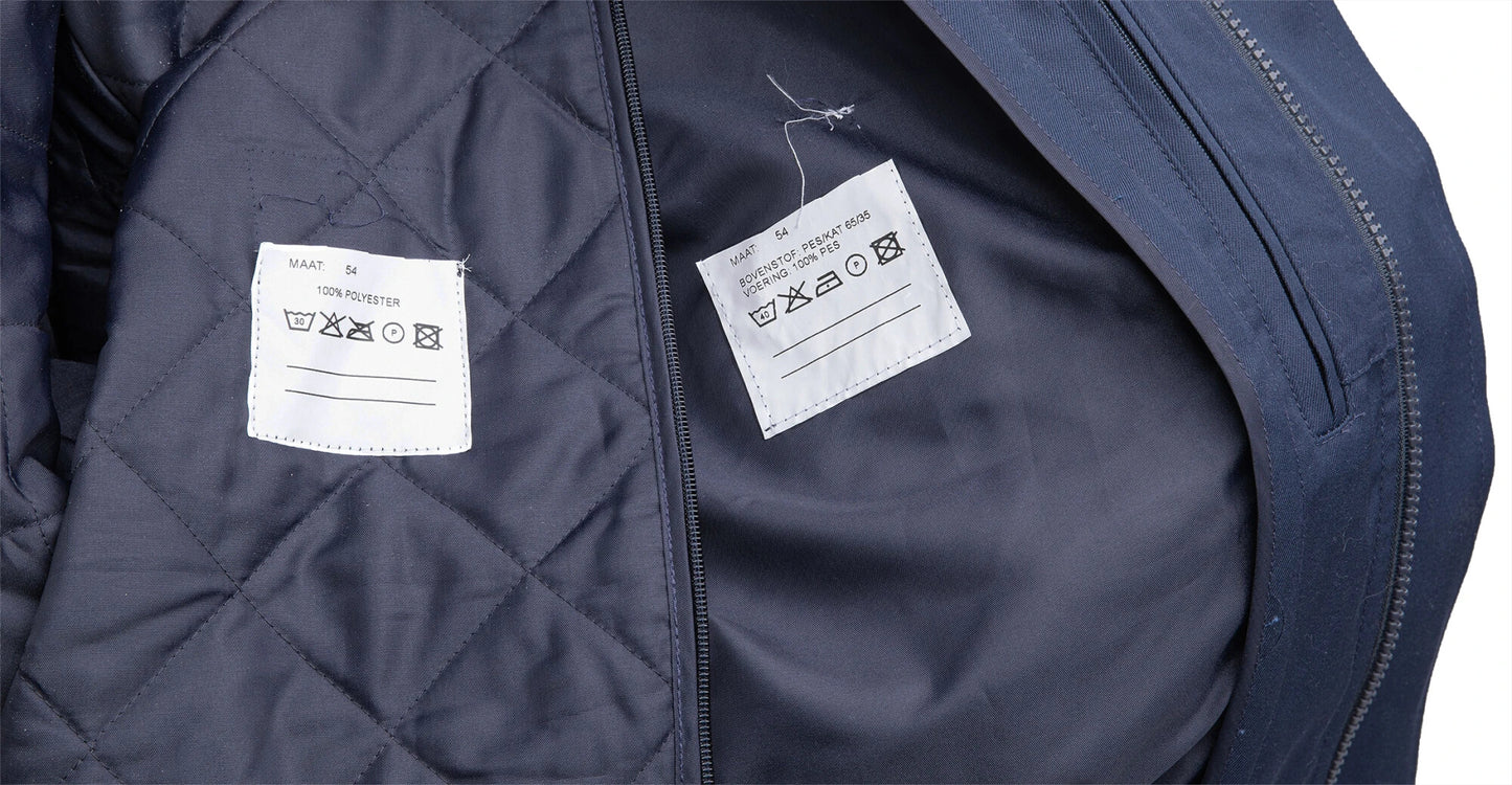 Vintage 1990s Dutch Air Force blue bomber jacket military army coat showerproof