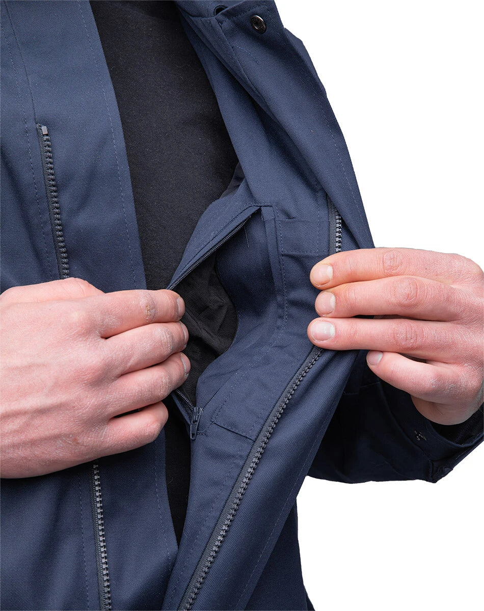 Vintage 1990s Dutch Air Force blue bomber jacket military army coat showerproof