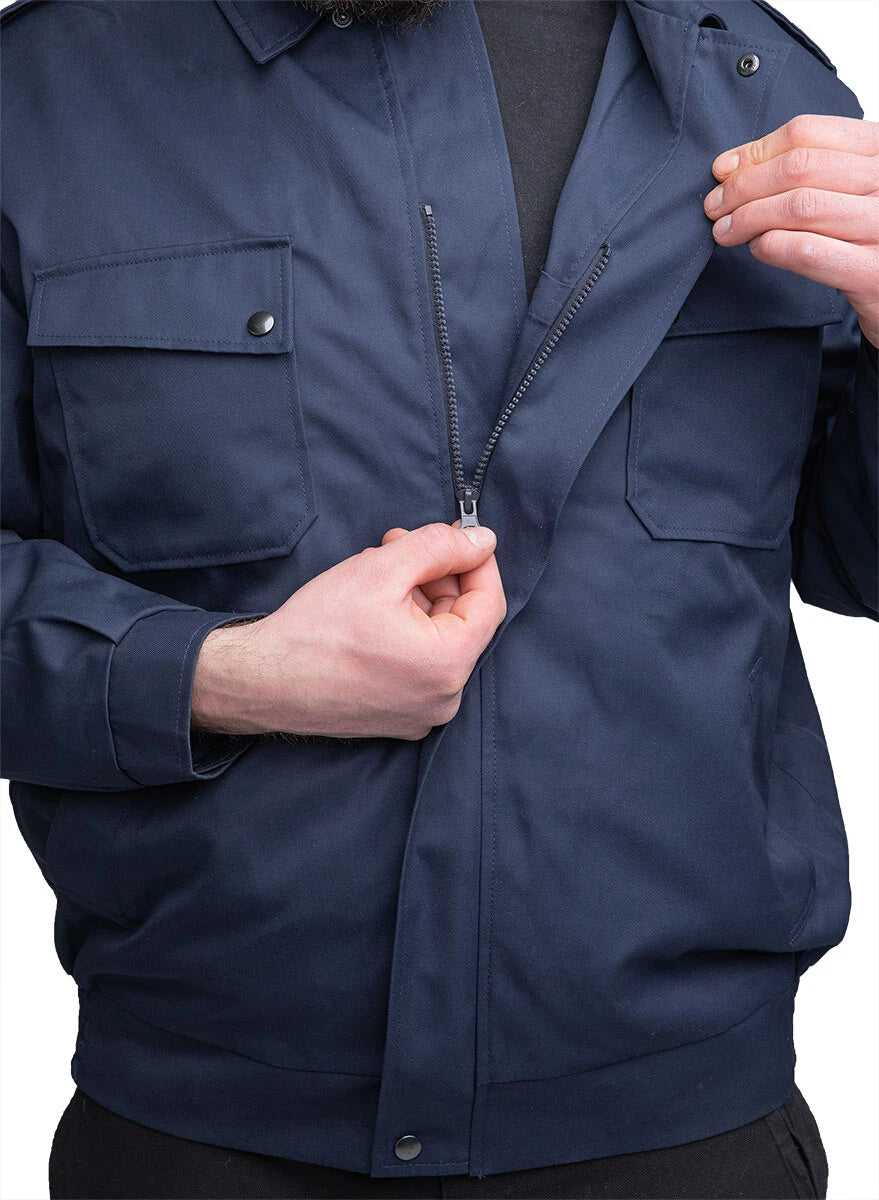 Vintage 1990s Dutch Air Force blue bomber jacket military army coat showerproof