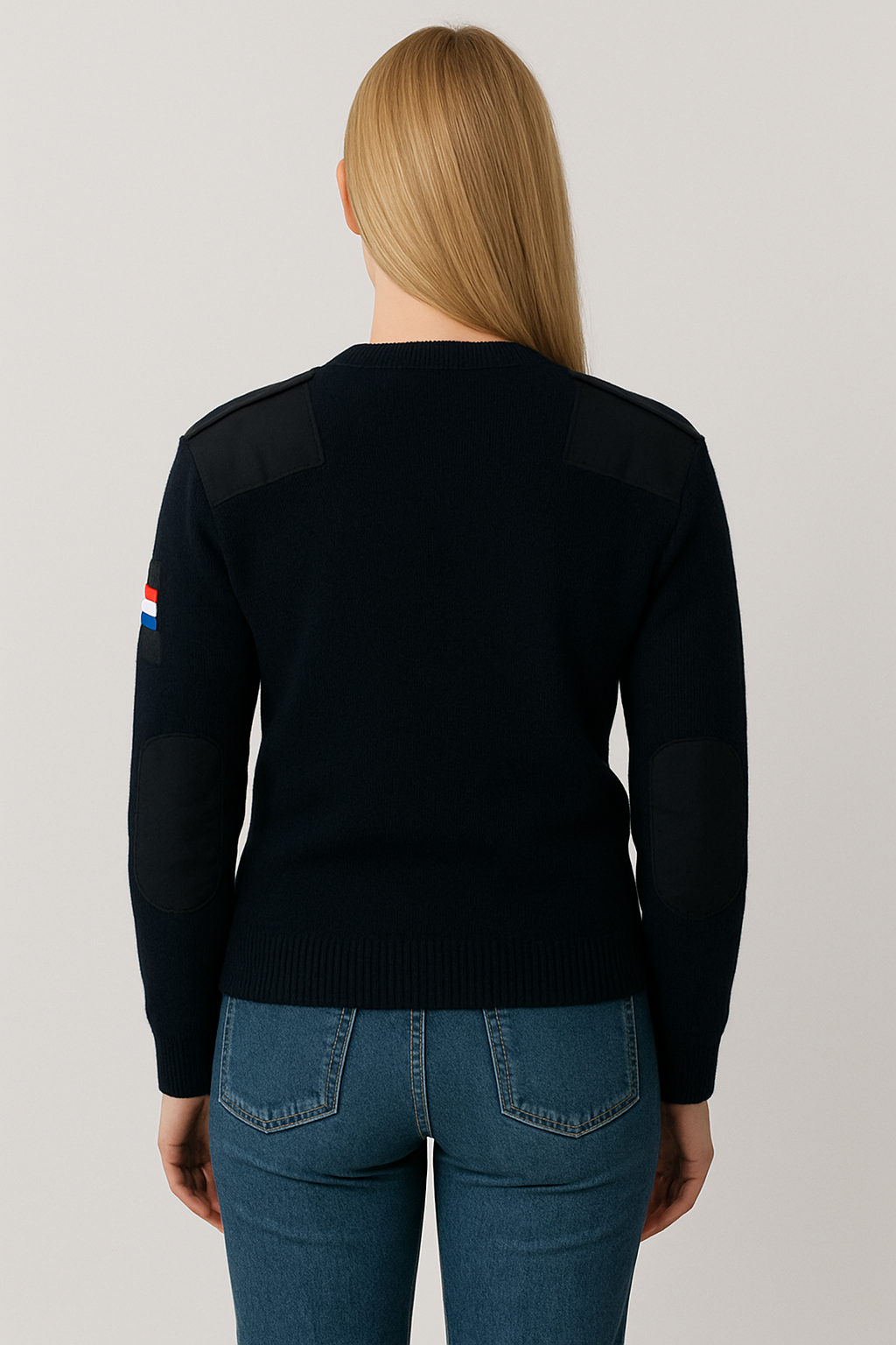 New Unissued Dutch army navy V neck wool sweater jumper pullover sweatshirt military stretchy pulli Netherlands Holland women