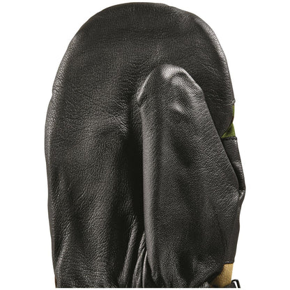 New vintage Dutch Army winter camouflage mittens DPM gloves faux fur lining, leather thumb and palm camo military
