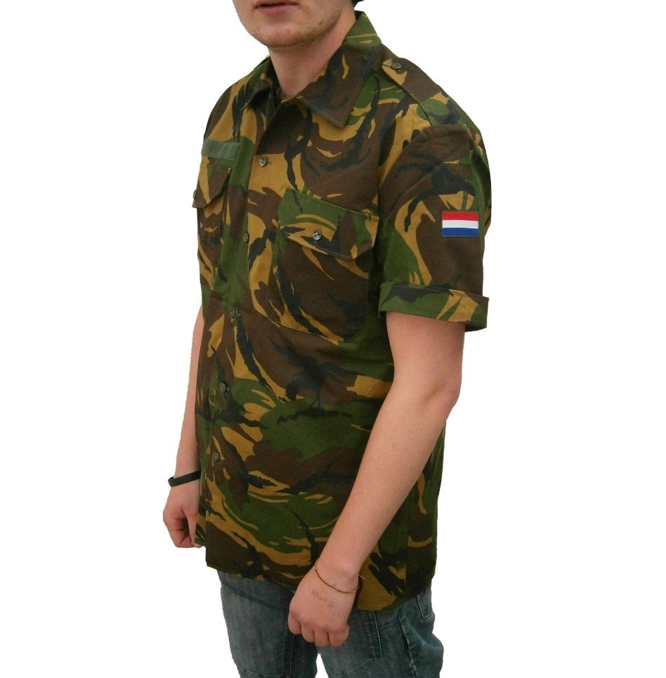 Vintage Dutch Army camo short sleeved shirt military camouflage DPM Holland Netherlands 1990s woodland (Copy)