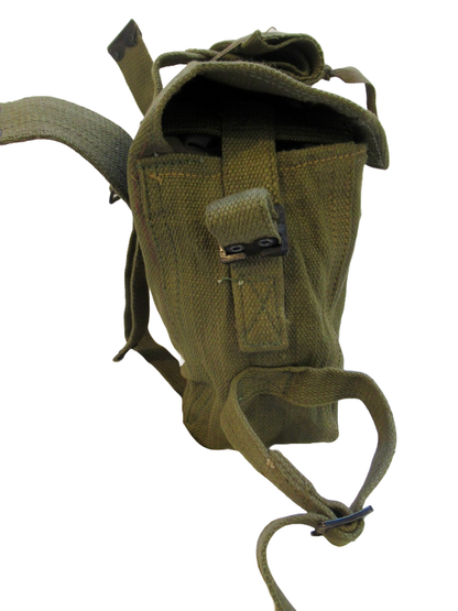 Vintage Greek army canvas haversack bag satchel military MISSING STRAPS beige