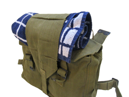 Vintage Greek army canvas haversack bag satchel military MISSING STRAPS beige