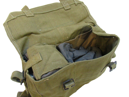 Vintage Greek army canvas haversack bag satchel military MISSING STRAPS beige
