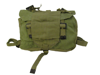 Vintage Greek army canvas haversack bag satchel military MISSING STRAPS Green