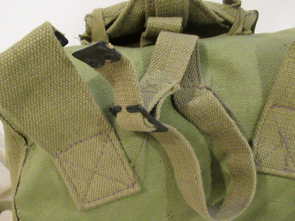 Vintage Greek army canvas haversack bag satchel military MISSING STRAPS Green
