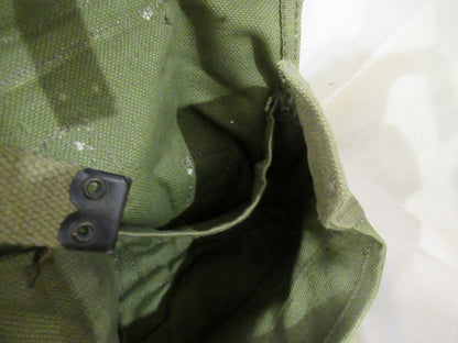 Vintage Greek army canvas haversack bag satchel military MISSING STRAPS Green