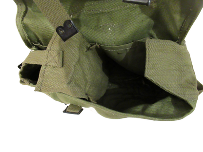 Vintage Greek army canvas haversack bag satchel military MISSING STRAPS Green