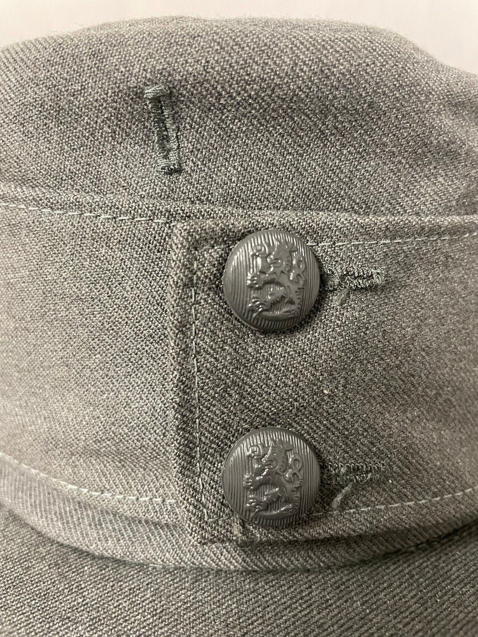 Vintage 1980s Finnish Army mountain troop hat cap wool blend military visor ear flaps M65 M61