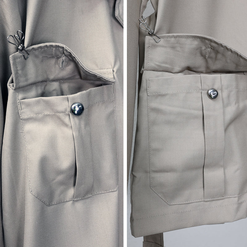 New French Foreign Legion army beige khaki long sleeved shirt cream safari belt