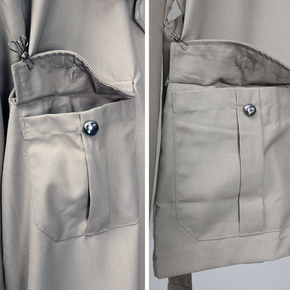 New French Foreign Legion army beige khaki long sleeved shirt cream safari belt