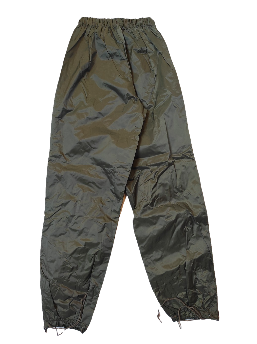 New Vintage 1990s French army waterproof overtrousers rain gear wet pants trousers lightweight over trousers olive drab