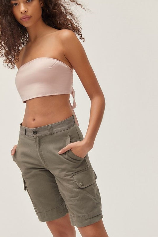 Vintage French army olive military shorts bermudas combat cargo khaki 1980s F2 pants trousers w