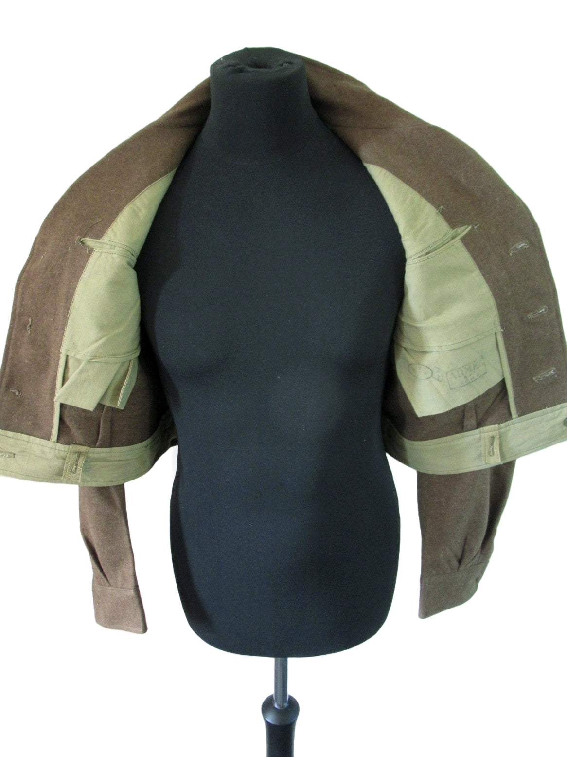Unissued French Army brown wool ike jacket coat eisenhower military blazer uniform dress jacket parade