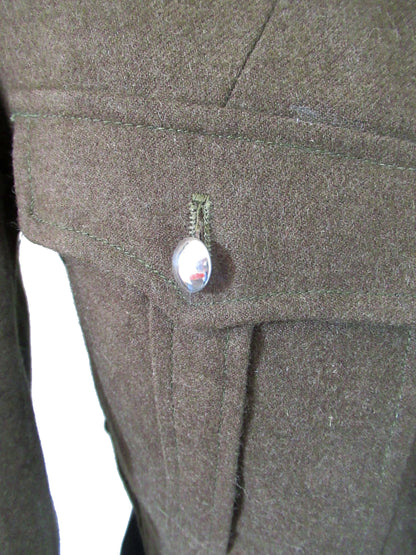 Unissued French Army brown wool ike jacket coat eisenhower military blazer uniform dress jacket parade