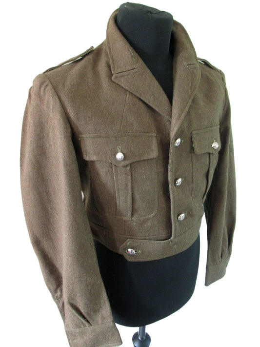 Unissued French Army brown wool ike jacket coat eisenhower military blazer uniform dress jacket parade