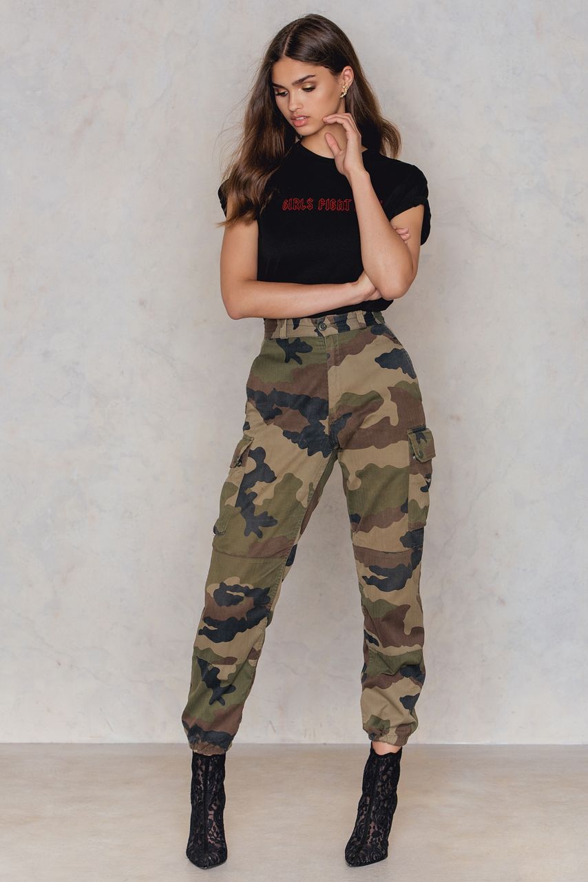 New 1980s  Women's French army camo trousers pants military camouflage cargo combat unissued deadstock