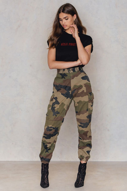 New 1980s  Women's French army camo trousers pants military camouflage cargo combat unissued deadstock