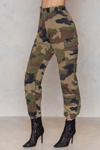 New 1980s  Women's French army camo trousers pants military camouflage cargo combat unissued deadstock