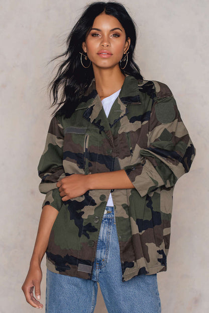 New Vintage Women's French F2 camo jacket coat surplus army military retro urban ladies