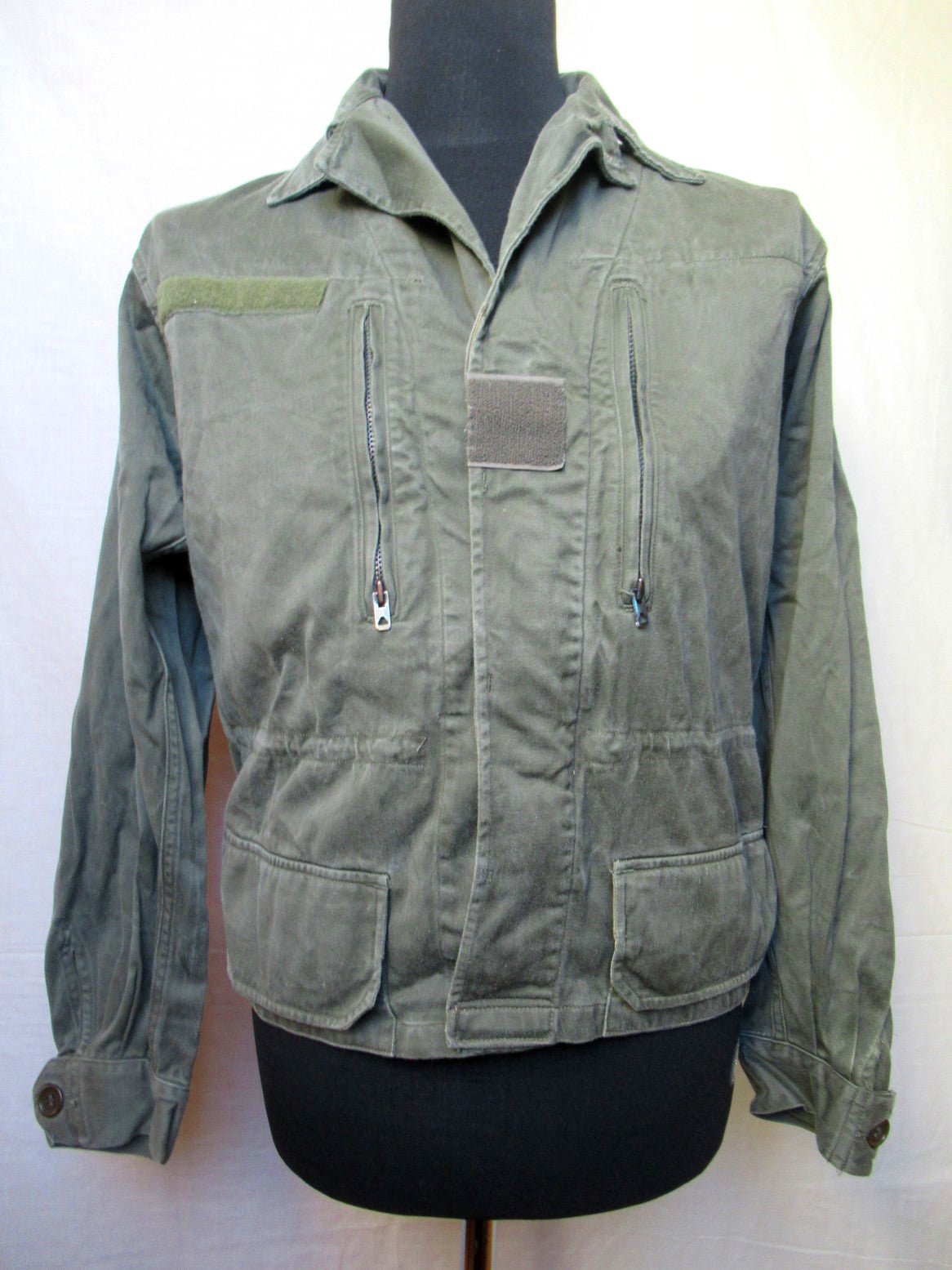 Vintage French army M64 olive field jacket combat coat military short cut