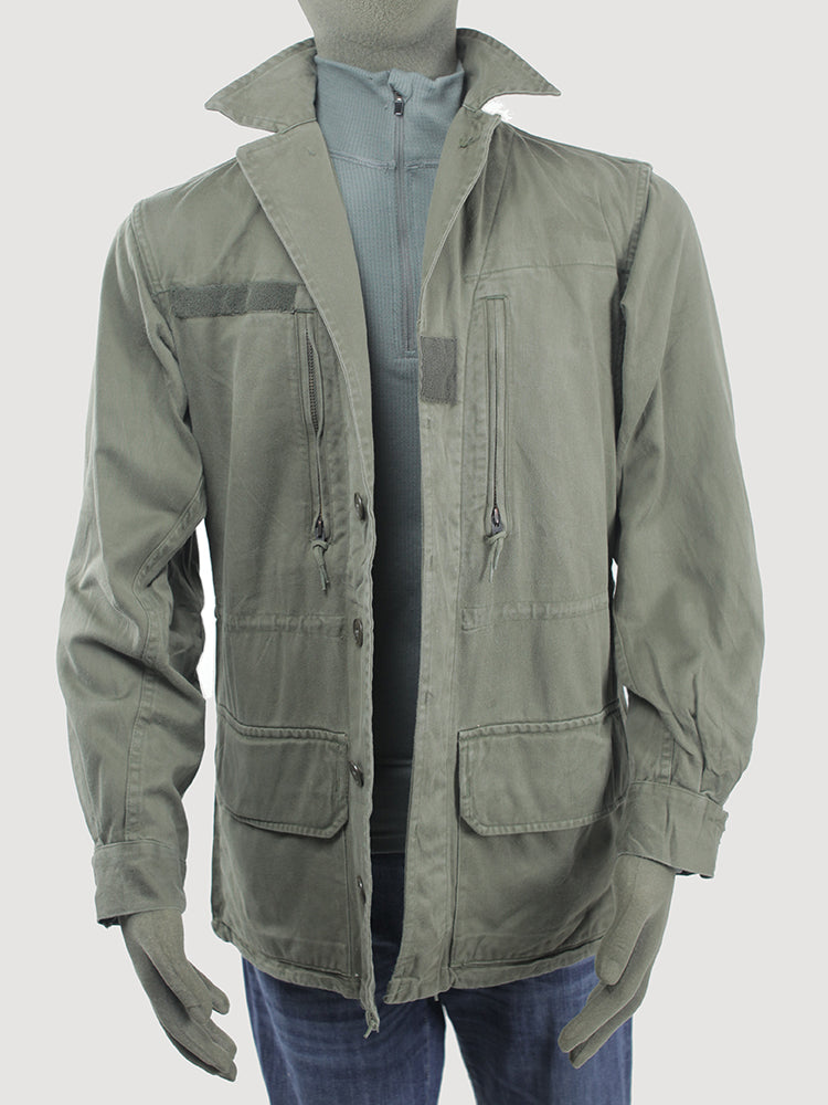 Vintage French army M64 olive field jacket combat coat surplus military retro urban vintage