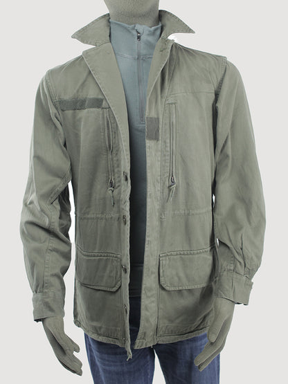 Vintage French army M64 olive field jacket combat coat surplus military retro urban vintage