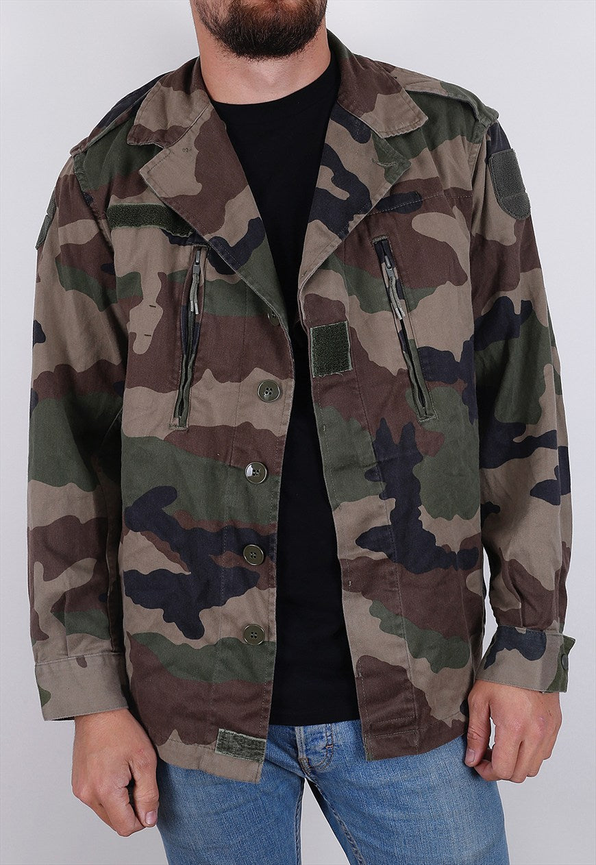 New Vintage French F2 camo jacket coat surplus army military retro urban camouflage