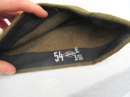 Vintage 1950s French army brown wool side cap military hat garrison forage beret M47