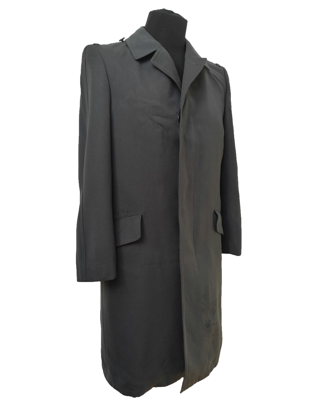 Vintage 90s single breasted German Army Trenchcoat Greatcoat military gaberdine