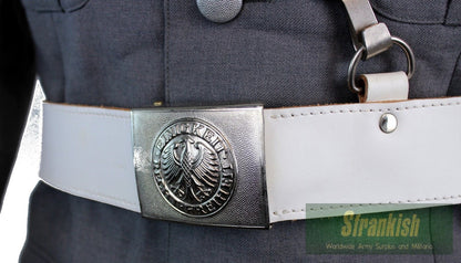 Vintage German army white leather belt marching parade band Bundeswehr military dress