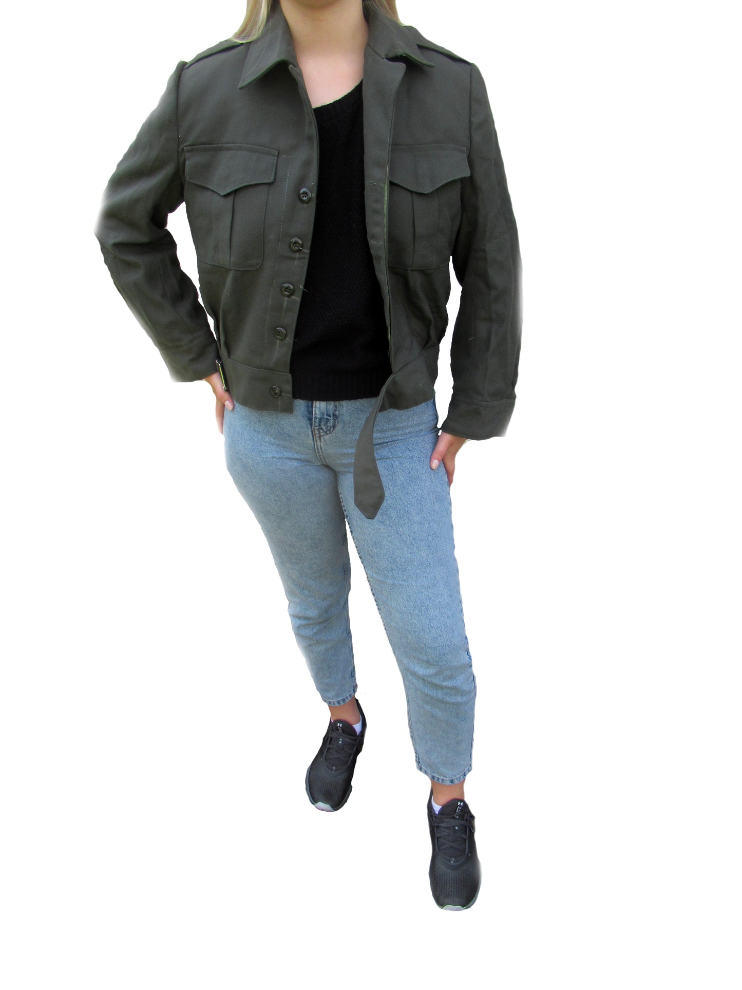 Vintage Greek Army ike jacket coat military olive khaki uniform 1960s- 1990s dark